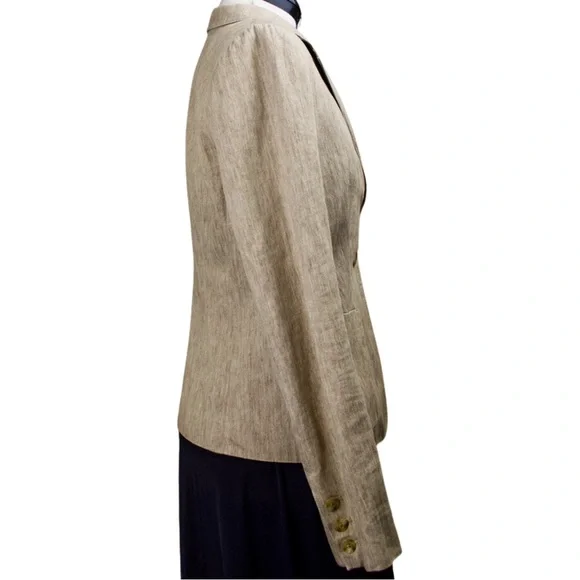 Vince Linen Blend Blazer Women’s Size 6 Beige Tailored Jacket - Picture 2 of 11